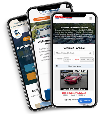 Mobile-responsive car dealer website design optimized for smartphones